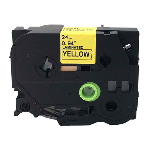 Brother-TZe-651 Brother analoogkleeplint yellow/black TZE-651 (24mm) - Image 1